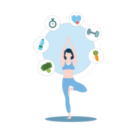 hälsa vård yoga kondition meditera bekvämlighet platt design png