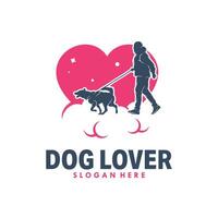 dog lover vector logo design template