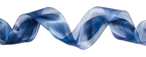 AI generated Transparent blue ribbon design element PNG