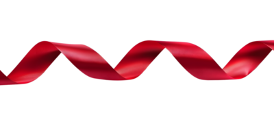 AI generated Red ribbon isolated on transparent background png