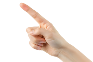 AI generated Female hand pointing finger PNG