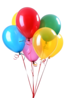 AI generated Colorful balloons isolated on transparent background png