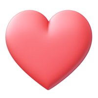 AI generated 3D red heart isolated transparent background png