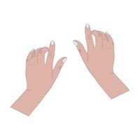 Vector illustration of human hands typing on a keyboard.
