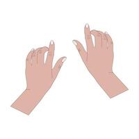 Vector illustration of human hands typing on a keyboard.