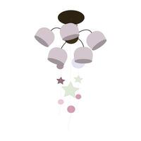 A vector image of a ceiling chandelier with a garland.