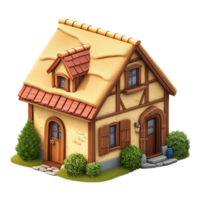 AI generated Houses 3d icon isolated on transparent background png