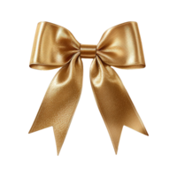 AI generated Golden bow isolated on transparent background png