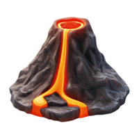 ai generado volcánico erupción 3d icono aislado en transparente antecedentes png