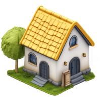 AI generated Houses 3d icon isolated on transparent background png