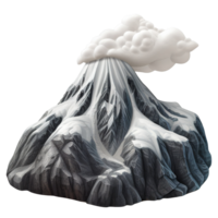 AI generated Volcanic eruption 3d icon isolated on transparent background png