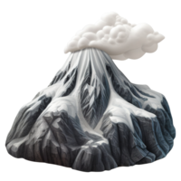 ai gerado vulcânico erupção 3d ícone isolado em transparente fundo png