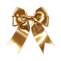 AI generated Golden bow isolated on transparent background png