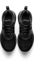 AI generated Close-up portrait of black sports shoes against white background, generative AI photo