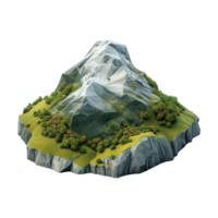 AI generated Mountain 3d icon isolated on a transparent background png