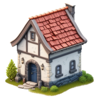 AI generated Houses 3d icon isolated on transparent background png