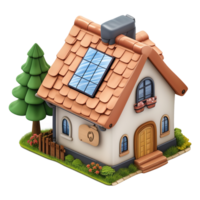 AI generated Houses 3d icon isolated on transparent background png