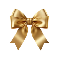 AI generated Golden bow isolated on transparent background png