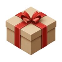 AI generated Gift box with ribbon isolated on transparent background png