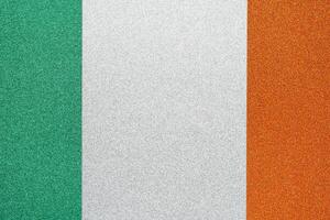 Irish flag made from color glitter paper photo