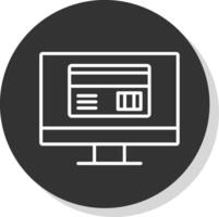 Online Payment Line Grey  Icon vector