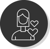 Self Love Line Grey  Icon vector