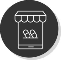 Online Pharmacy Line Grey  Icon vector