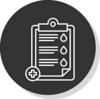 médico prueba línea gris icono vector