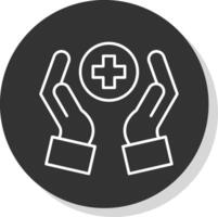 Health Care Line Grey  Icon vector