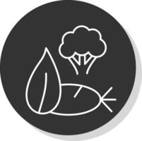 Dietary Food Line Grey  Icon vector