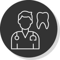 Dentist Line Grey  Icon vector