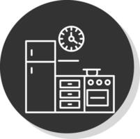 Kitchen Line Grey  Icon vector