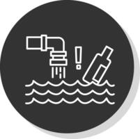 Water Pollution Line Grey  Icon vector