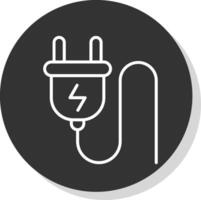 Plug Line Grey  Icon vector