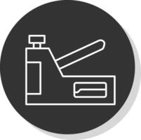 Staple Gun Line Grey  Icon vector