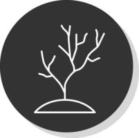 Coral Reef Line Grey  Icon vector