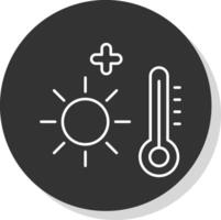 Heat Wave Line Grey  Icon vector