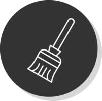 Broom Line Grey  Icon vector