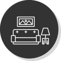 Living Room Line Grey  Icon vector