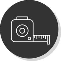 Tape Measure Line Grey  Icon vector