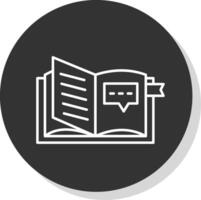 Open Book Line Grey  Icon vector