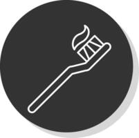 Toothbrush Line Grey  Icon vector