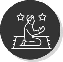 Offering Prayer Line Grey  Icon vector