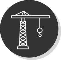 Tower Crane Line Grey  Icon vector