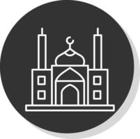 mezquita línea gris icono vector