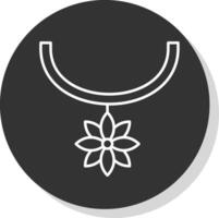 Flower Necklace Line Grey  Icon vector