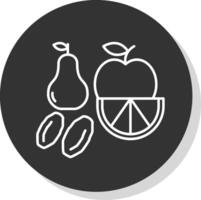 Fruit Line Grey  Icon vector