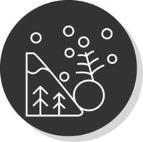 Avalanche Line Grey  Icon vector