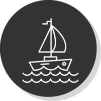 Yacht Line Grey  Icon vector