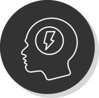 Mental Line Grey  Icon vector